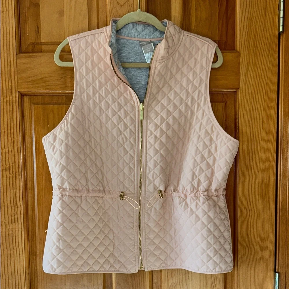 Chico’s Reversible Peach/Gray Quilted Vest
